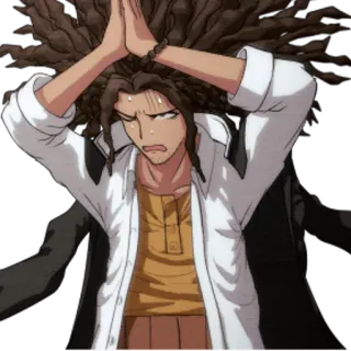 😨 d24e969f Yasuhiro Hagakure Danganronpa Anime, Dreadlocks, Yasuhiro Hagakure, Danganronpa telegram sticker