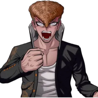 😡 ddfc8b1e Mondo Owada Danganronpa Anime, Danganronpa, Mondo Owada, Personaggio, Urlo telegram sticker