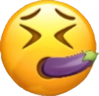 🍆 04e90846 emoji, eggplant, face, sexual innuendo, smirk, funny telegram sticker