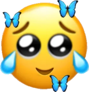 🦋 08dba43d emoji, cute, butterflies, cry telegram sticker