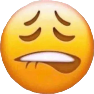 🥵 1b5ef645 emoji, face, expression, yellow, sad telegram sticker