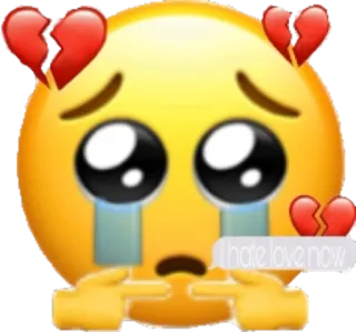 🥺 539ad6d3 I hate love now emoji, broken heart, sad, crying, love, hate telegram sticker