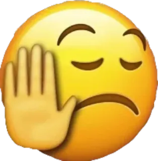 ✋ 542bbdfb emoji, stop, hand, face, expression, yellow telegram sticker