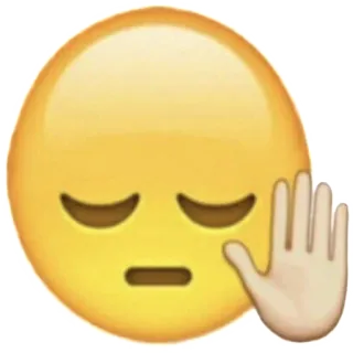 😔 b44ea0e7 emoji, face, hand, stop, block, decline, reject, no, negative telegram sticker