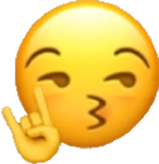 🤟 bdb73f2d emoji, kiss, love, peace, expression, yellow telegram sticker