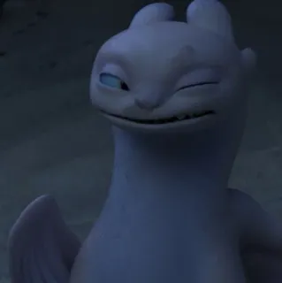 🤧 1cd49c51 Light Fury How to Train Your Dragon 龙, 白色, 可爱, 卡通, 动物 telegram sticker