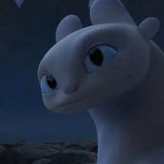 😐 26fd097d Light Fury How to Train Your Dragon 龙, 白色, 可爱, 动物, 卡通 telegram sticker