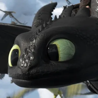 😍 31419525 Toothless How to Train Your Dragon 龙, 卡通, 可爱, 动物, 黑色 telegram sticker