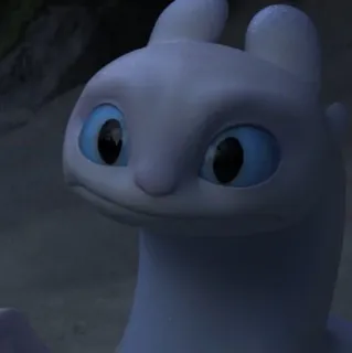 😐 6a0d4a78 Light Fury How to Train Your Dragon 龙, 可爱, 幻想, 动物, 卡通, 白色 telegram sticker