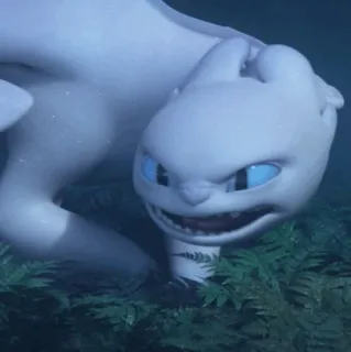 😠 8567f809 Light Fury How to Train Your Dragon 龙, 光煞, 可爱, 动物, 动画 telegram sticker