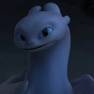 🙄 8ebaf7c1 Light Fury How to Train Your Dragon 龙, 白色, 可爱, 卡通, 动物 telegram sticker