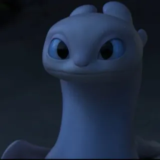 😐 c6de0d55 Light Fury How to Train Your Dragon 龙, 白色, 可爱, 动物, 幻想, 电影 telegram sticker