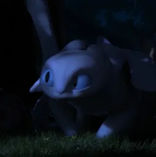 😖 f31c80ef Light Fury How to Train Your Dragon 龙, 白色, 可爱, 夜煞 telegram sticker