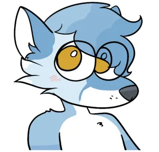 🥺 3e18c14e Kreskówka, Zwierzę, Futrzak, Wilk, Antropomorficzny, Postać, Naklejka, Niebieski telegram sticker