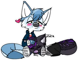 💜 407364a4 Furry, Zwierzę, Kreskówka, Postać, Słodki, Śpiący, Miłość, Uczucie telegram sticker