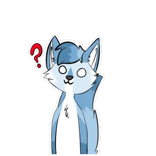 ❓ 42c9bd6f naklejka, kreskówka, znak zapytania, słodkie, zmieszany, lis, zwierzę telegram sticker