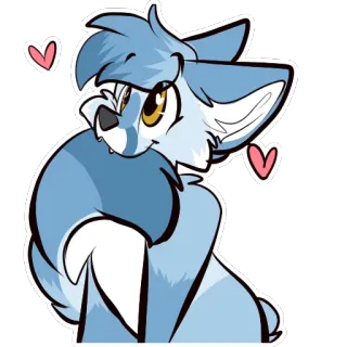 ❤ 4ba207ad Furry, Kreskówka, Zwierzę, Lis, Słodkie, Naklejka, Serca telegram sticker