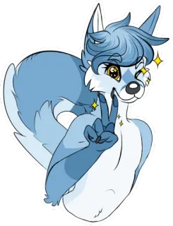 😘 4e03b467 Futrzak, Antropomorficzny, Lis, Kreskówka, Zwierzę, Znak pokoju, Słodki telegram sticker