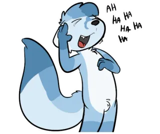 😂 723ba07b AH HA HA HA HA Kreskówka, Śmieszne, Śmiejący się, Pies, Szczęśliwy, Radosny telegram sticker