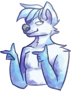 👈 8829a4ab Furry, Wilk, Kreskówka, Zwierzę, Postać, Palce jak pistolet telegram sticker