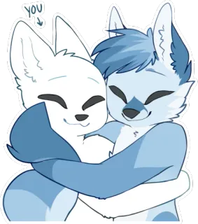 👐 8d5c4d88 YOU przytulanie, futrzak, zwierzę, przyjaźń, uroczy, miłość telegram sticker