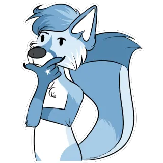 🤔 8f4322b4 pies, kreskówka, niebieski, zwierzę, postać, ilustracja telegram sticker