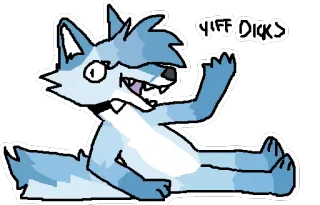 🍆 9a896217 YIFF DICKS Wilk, Kreskówka, Zwierzę, Furry, Obraźliwe telegram sticker