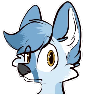 😕 ace744d8 Furry, Zwierzę, Kreskówka, Naklejka, Niebieski, Wilk telegram sticker