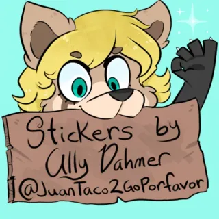 ™ e130aab6 Stickers by Ally Dahmer
@JuanTaco2GoPorfavor naklejka, futrzak, sztuka, zamówienie, postać, ilustracja telegram sticker