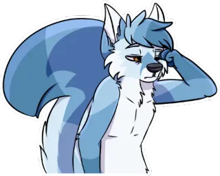 💤 fe77e80d futrzak, zwierzę, wilk, słodki, smutny, zmęczony, kreskówka telegram sticker