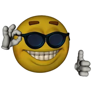 👍 432c3d7c Emoji, Cool, Sonnenbrille, Daumen hoch, Positiv, Zustimmung, Optimistisch telegram sticker