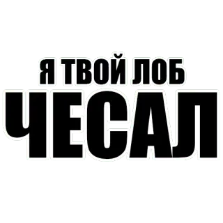 ✌ df21d780 Я ТВОЙ ЛОБ ЧЕСАЛ russisch, text, spruch, witzig, humor telegram sticker