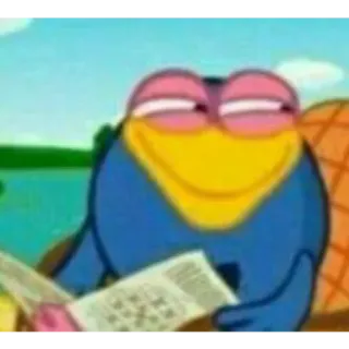 😏 e07fc80f Frosch, Cartoon, Entspannt, Lesen, Zeitung, Tier telegram sticker