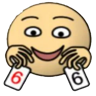 🤡 a4bf3784 card, face, emoji, 6, playing whatsapp sticker