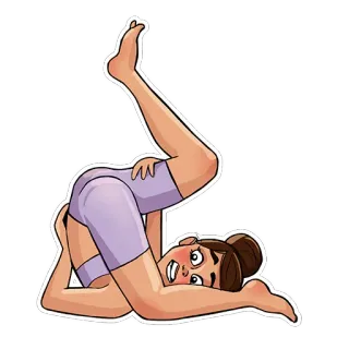 😬 010f6390 mulher, flexível, yoga, exercício, esporte, ginástica telegram sticker