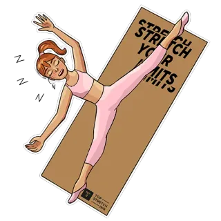 😴 076c69d1 STRETCH YOUR LIMITS Yoga, Alongamento, Exercício, Flexível, Fitness, Mulher, Dança telegram sticker