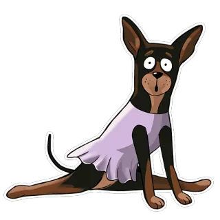 😳 b9e1e191 cachorro, vestido, fofo, animal, desenho animado telegram sticker