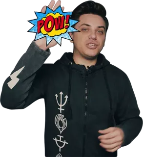 👋 2d1ed554 POW! Efecto de sonido, Onomatopeya, Cómic, Explosión telegram sticker