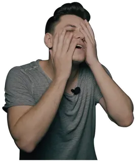 😱 6aa72dd4 hombre, facepalm, expresión, decepción, tristeza, emocional telegram sticker