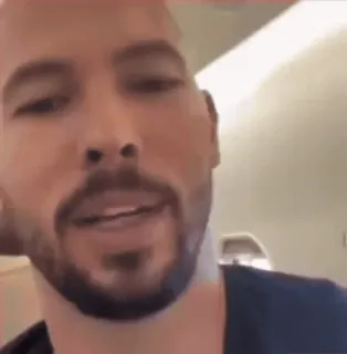 😎 2a8a98d7 Andrew Tate mężczyzna, łysy, influencer, portret telegram sticker