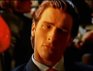 🗿 2caaf2ea Patrick Bateman American Psycho Patrick Bateman, American Psycho, phim, kẻ giết người hàng loạt, nhân vật telegram sticker