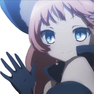 ✋ a6bde5b6 Fille anime, Kawaii, Mignon, Dessin animé, Personnage, Cheveux roses, Souriant telegram sticker