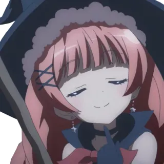 👆 a87c3d76 Anime, Sorcière, Mignon, Cheveux roses, Sourire telegram sticker