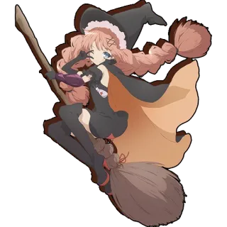 ℹ b7e7cf0f sorcière, animé, balai, magie, dessin animé, halloween, vol telegram sticker