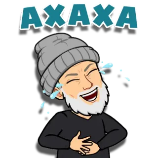😂 c46af409 AXAXA laughing, beanie, beard, cartoon, joyful, happy telegram sticker