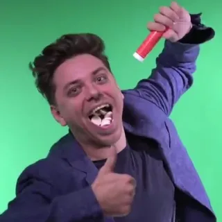 💊 5f667002 man, eten, portret, duim omhoog, blij telegram sticker