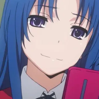 💜 04fdc074 anime, dziewczyna, zarozumiały, uśmiech, telefon telegram sticker