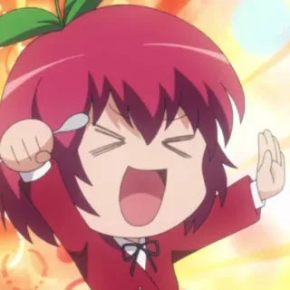 ❤️ 12555f48 Akari Akaza YuruYuri Anime, Chibi, Słodkie, Szczęśliwy, Uczennica telegram sticker