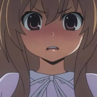🤎 167bd865 Taiga Aisaka Toradora! Anime, Tsundere, Słodkie, Zły, Rumieniący się, Dziewczyna telegram sticker