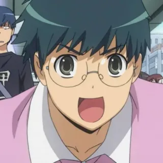 🖤 21def96c Anime, Okulary, Mężczyzna, Różowa koszula telegram sticker